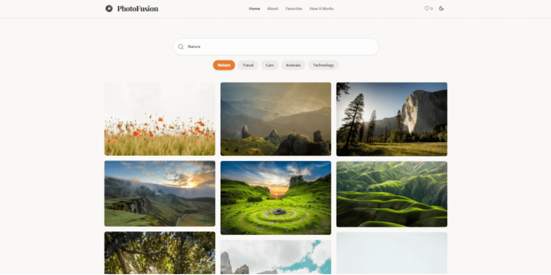 PhotoFusion creative image tool interface