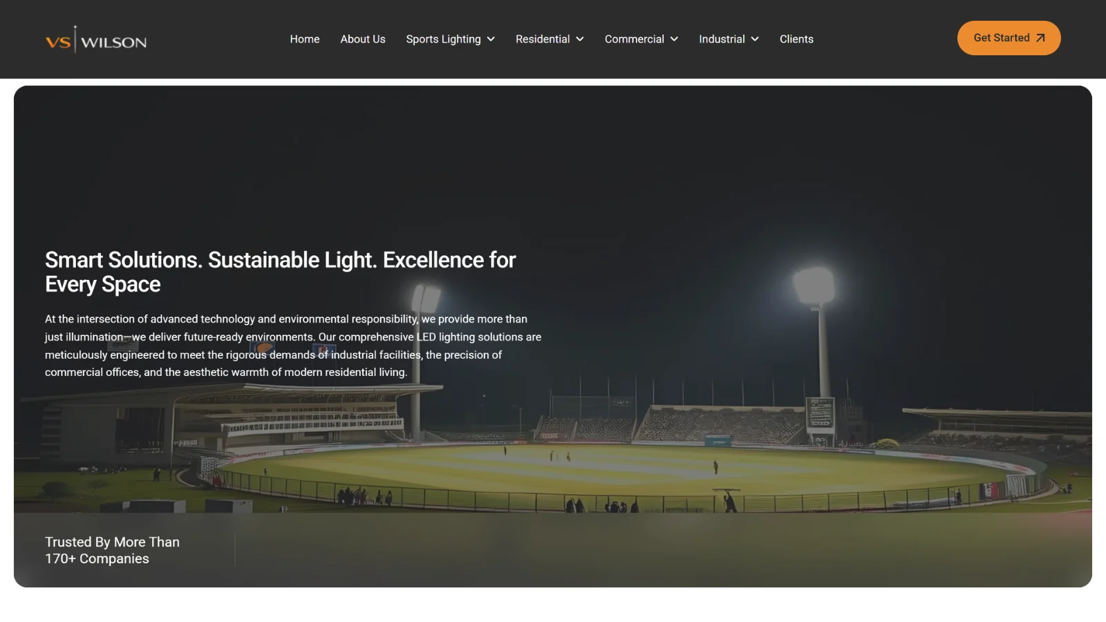 VS Wilson lighting website for a Dubai client